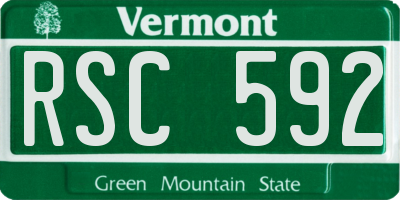 VT license plate RSC592