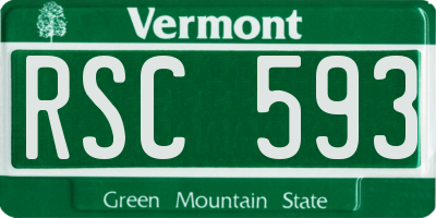 VT license plate RSC593