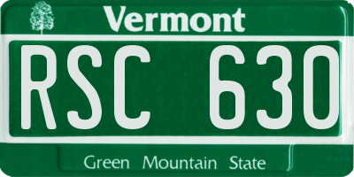 VT license plate RSC630