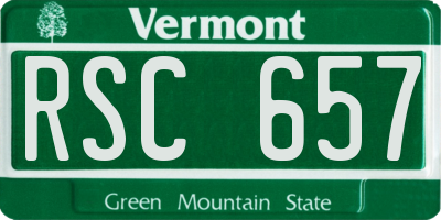 VT license plate RSC657