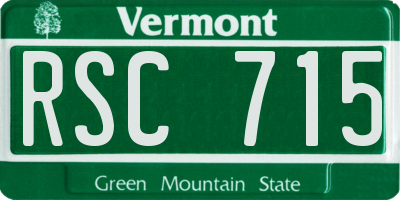 VT license plate RSC715