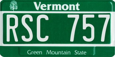 VT license plate RSC757