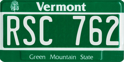 VT license plate RSC762