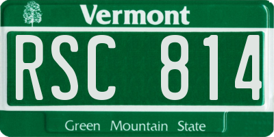 VT license plate RSC814