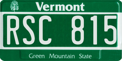 VT license plate RSC815