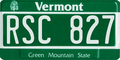 VT license plate RSC827