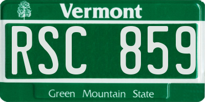 VT license plate RSC859