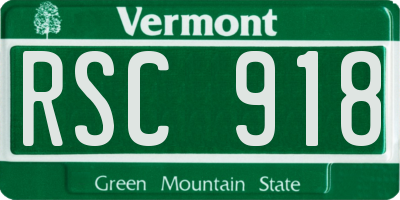 VT license plate RSC918