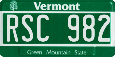 VT license plate RSC982