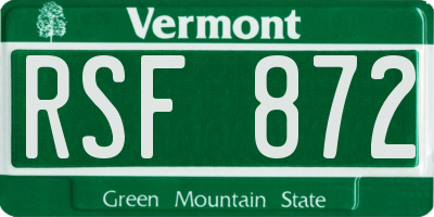 VT license plate RSF872