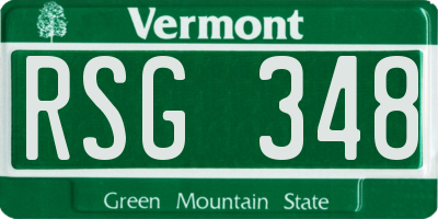 VT license plate RSG348