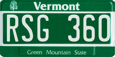 VT license plate RSG360