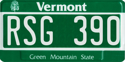VT license plate RSG390