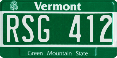 VT license plate RSG412
