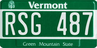 VT license plate RSG487