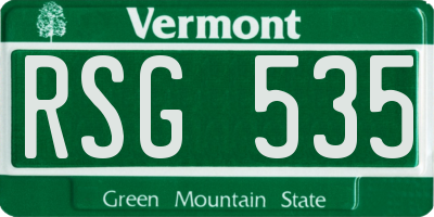 VT license plate RSG535
