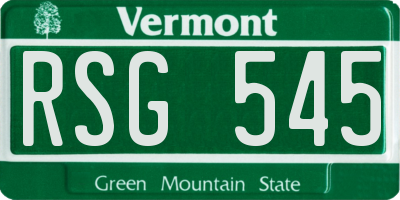 VT license plate RSG545