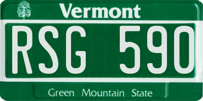 VT license plate RSG590