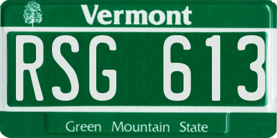 VT license plate RSG613