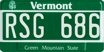 VT license plate RSG686