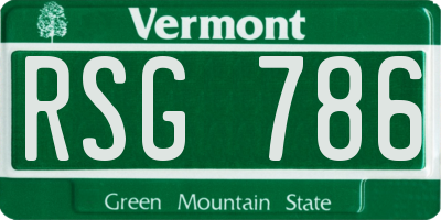 VT license plate RSG786