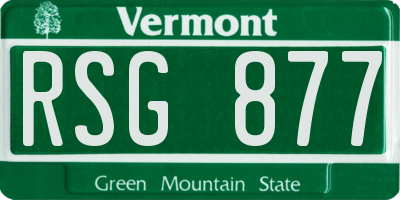 VT license plate RSG877