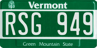 VT license plate RSG949