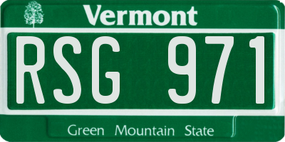 VT license plate RSG971