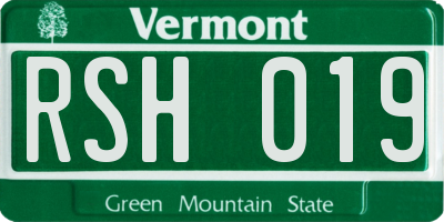 VT license plate RSH019