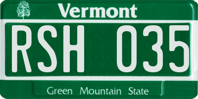 VT license plate RSH035