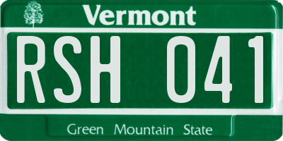 VT license plate RSH041