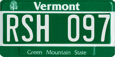 VT license plate RSH097