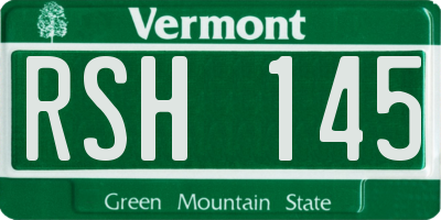 VT license plate RSH145