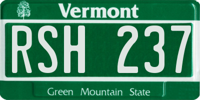 VT license plate RSH237