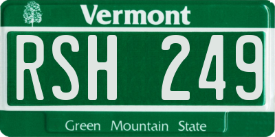 VT license plate RSH249