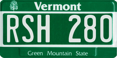 VT license plate RSH280