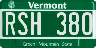 VT license plate RSH380