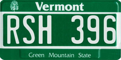 VT license plate RSH396