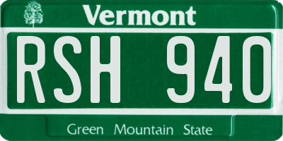 VT license plate RSH940