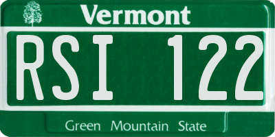 VT license plate RSI122