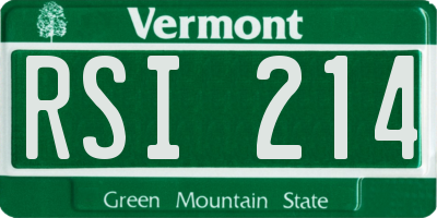 VT license plate RSI214