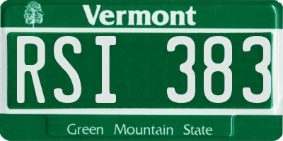 VT license plate RSI383