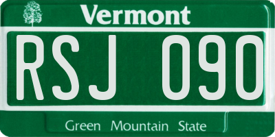 VT license plate RSJ090