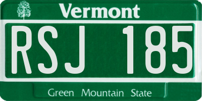 VT license plate RSJ185