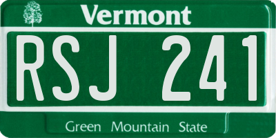 VT license plate RSJ241