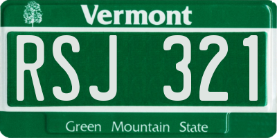 VT license plate RSJ321