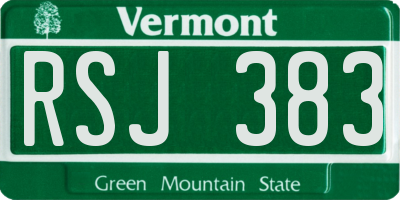 VT license plate RSJ383