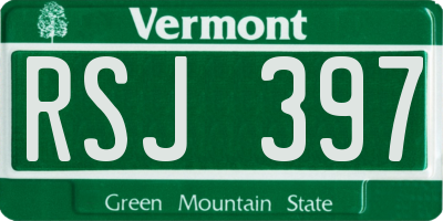 VT license plate RSJ397