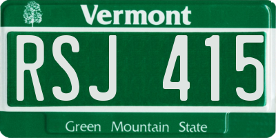 VT license plate RSJ415
