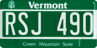 VT license plate RSJ490